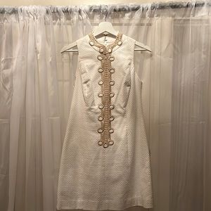 Lilly Pulitzer White with Gold Trim Shift Dress